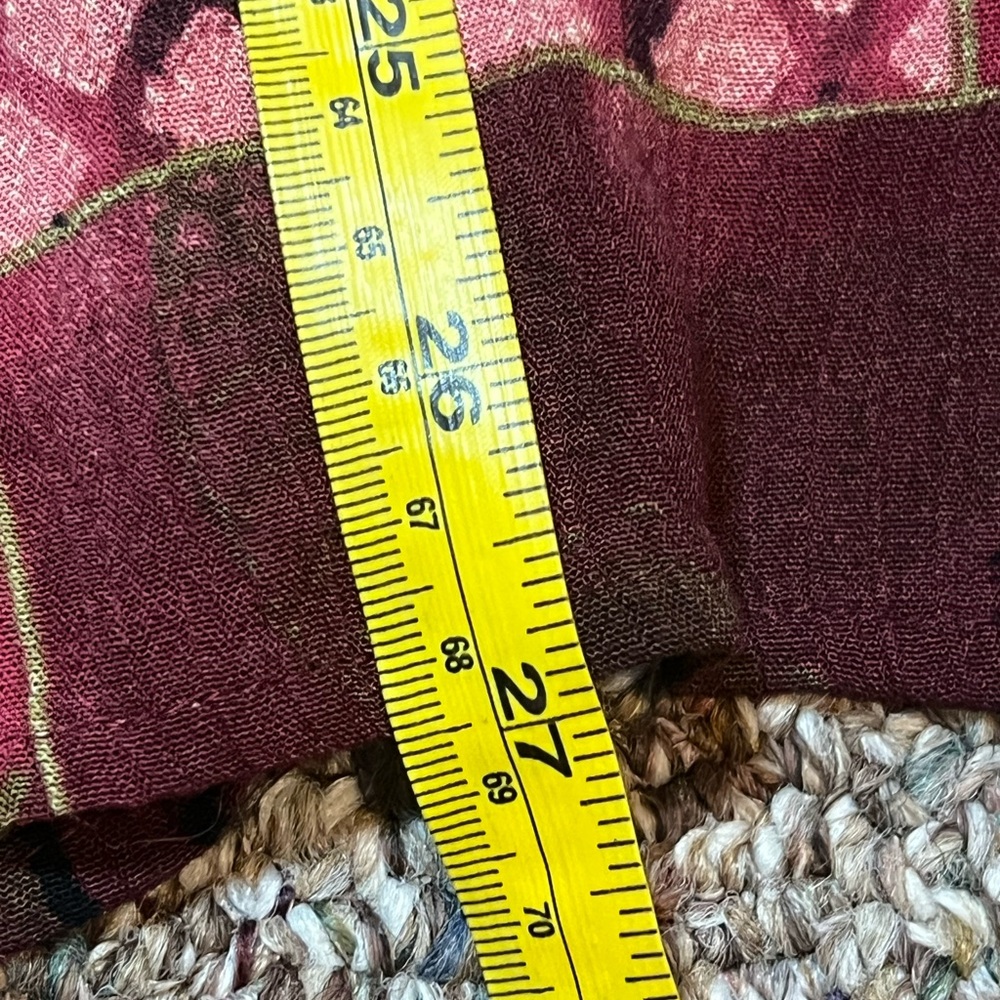 Notations Boho Patchwork Print Top w/ Beaded Trim… - image 9